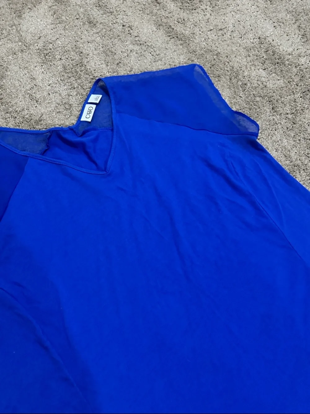Bright Blue V-Neck Short Sleeve Top